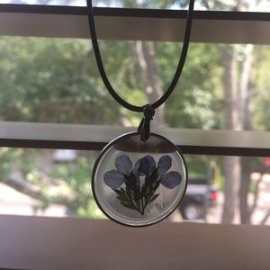 Pressed flower necklace